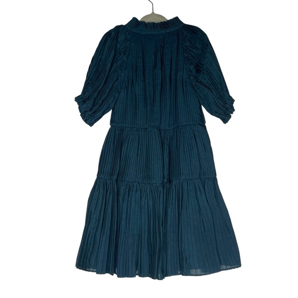 Sea New York Green Puff Sleeve Tiered Pleated Dress size 3-5yrs - Picture 3 of 6